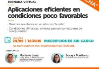 Aplicaciones eficientes de agroquímicos en un Año Niña: esta tarde a las 18,30