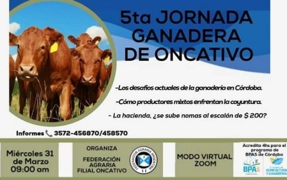 Jornada On Line sobre “Los desafíos actuales de la ganadería en Córdoba”