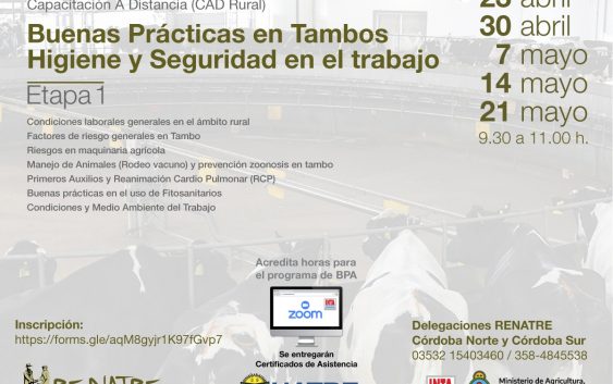 RENATRE inicia un ciclo de capacitaciones sobre higiene y seguridad en el sector tambero