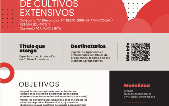 Para Profesionales del Agro: Inscripciones para la Especialización en Cultivos Extensivos